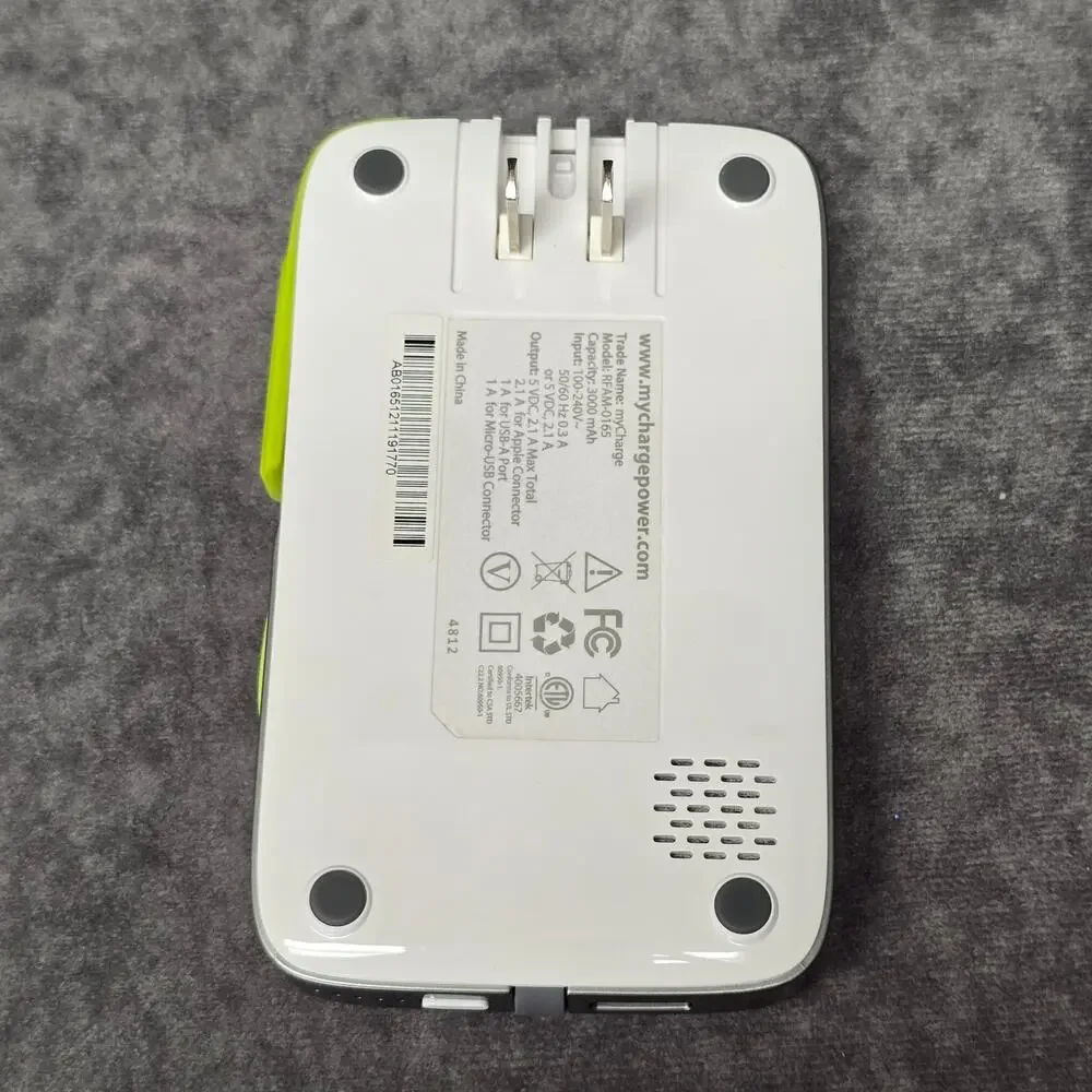 myCharge RFAM-0165 Portable Charger 3000 mAh Rechargeable Power Bank Electronics